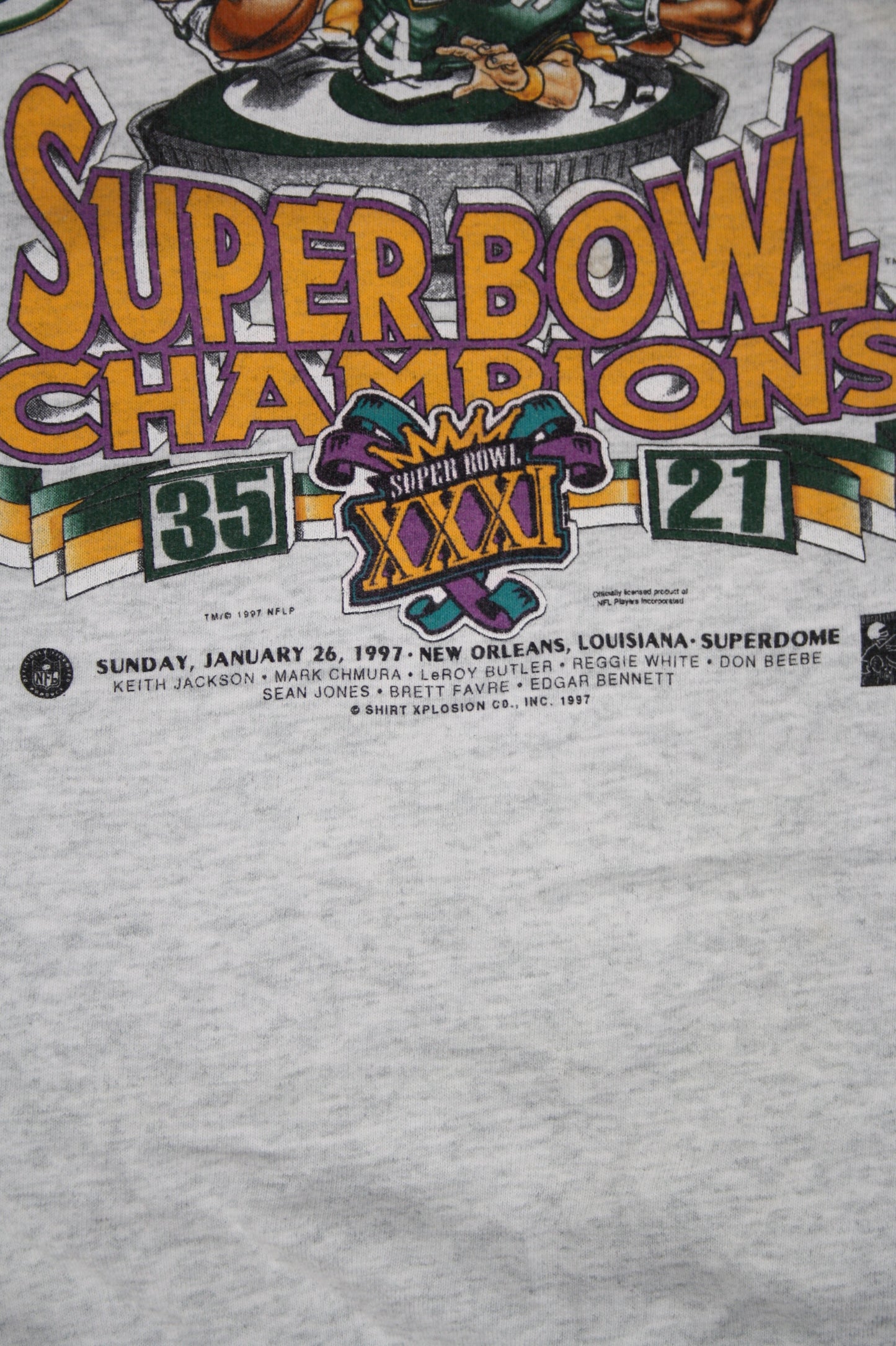Vintage Super Bowl XXXI Champions Green Bay Packers Printed Sweater (XL)