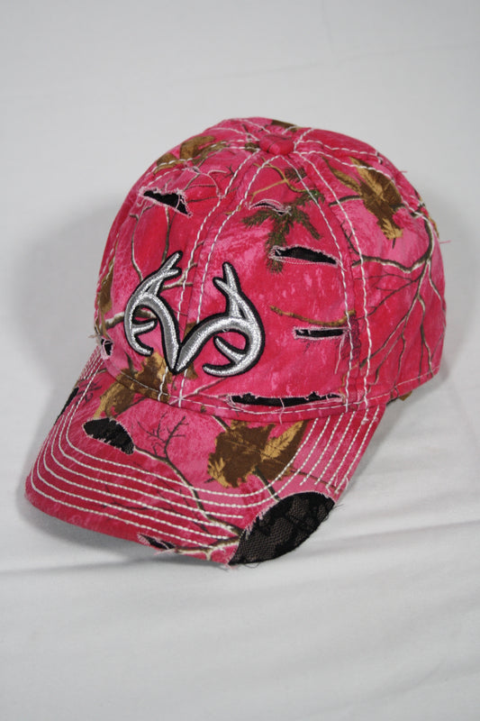 Vintage Distressed Pink Realtree Cap