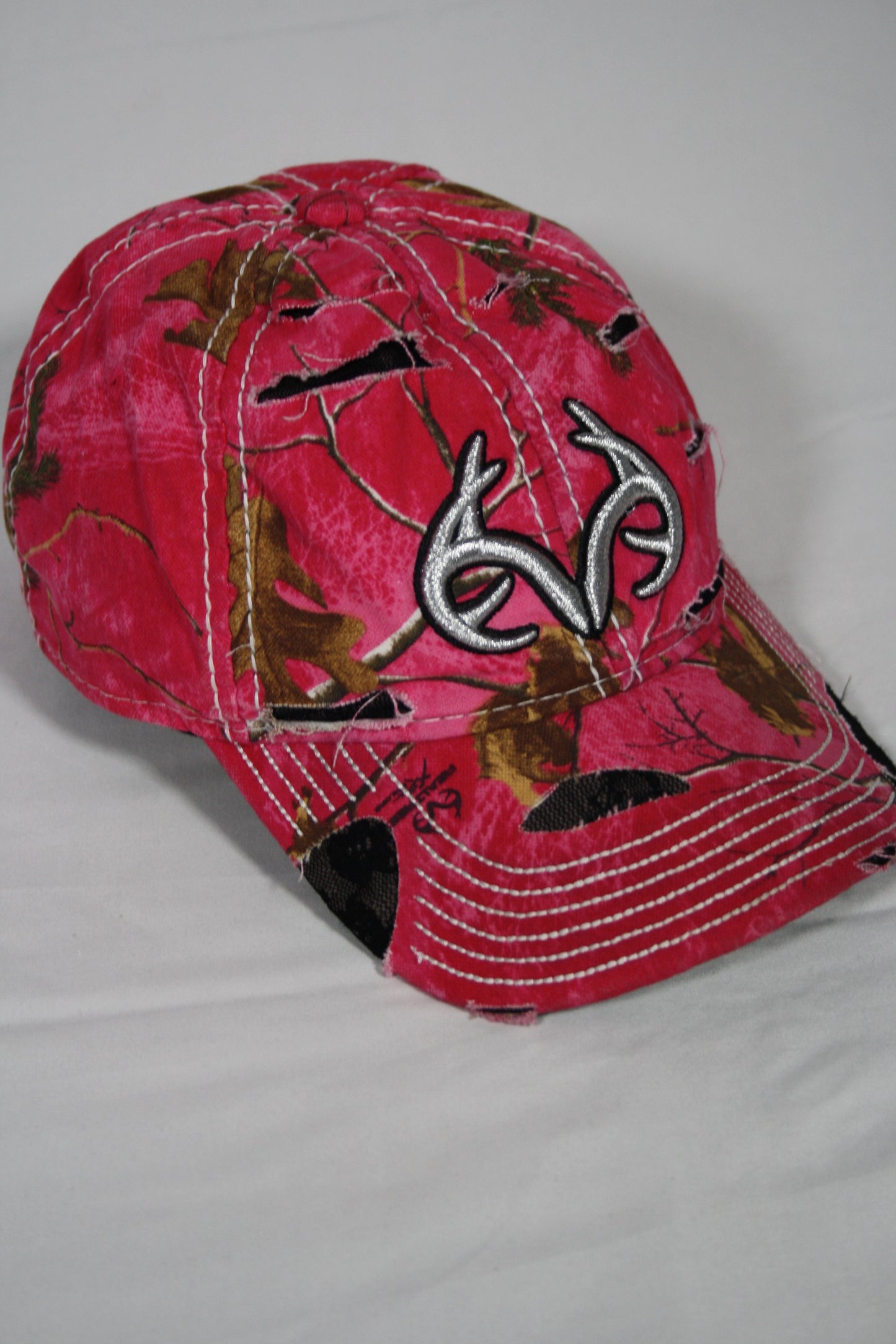 Vintage Distressed Pink Realtree Cap