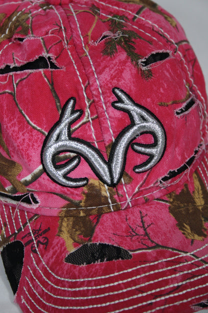 Vintage Distressed Pink Realtree Cap