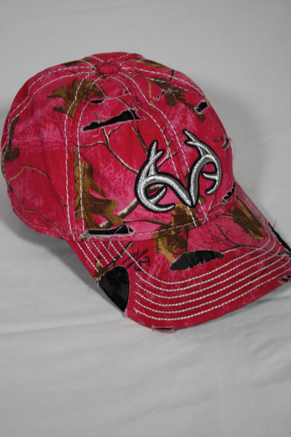 Vintage Distressed Pink Realtree Cap
